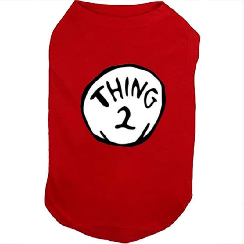 Pop Culture Dog Shirt - Breathable 'Thing 1 to Thing 9' Print, X-Large