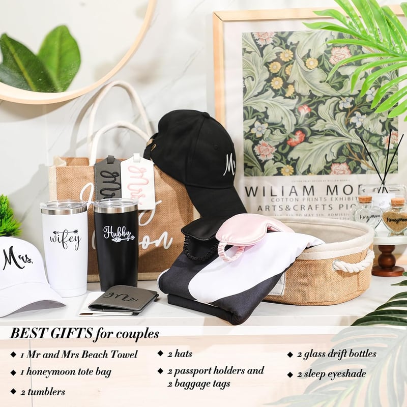Couples' Honeymoon Gift Set - 14 Piece Mr & Mrs Essentials