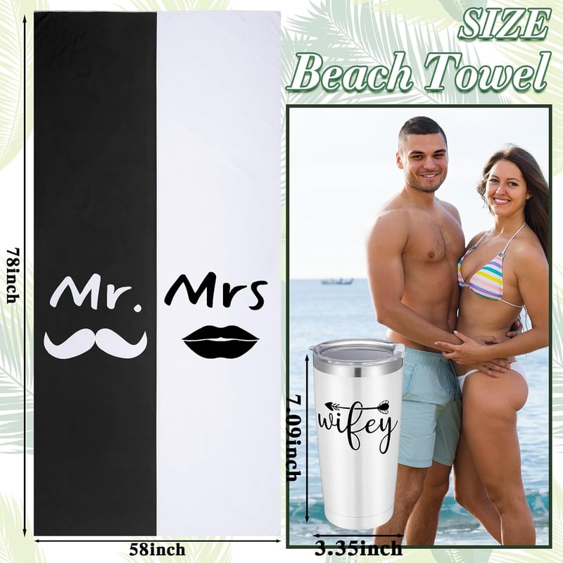 Couples' Honeymoon Gift Set - 14 Piece Mr & Mrs Essentials