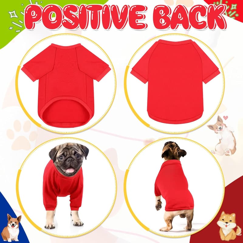 Halloween Costume Set for Small Dogs - Red T-Shirt & Blue Wig