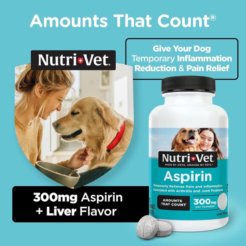 Nutri-Vet 300mg Aspirin for Dogs - Joint Support & Pain Relief