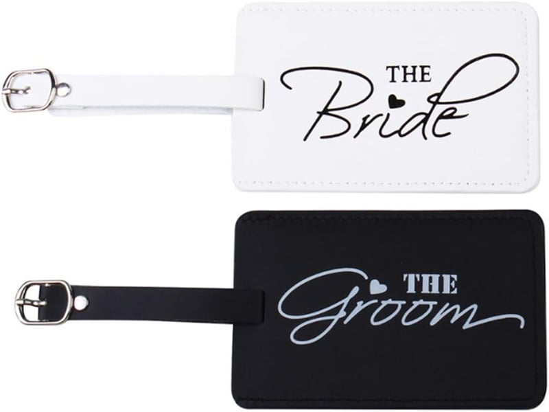 Honeymoon Luggage Tags for Bride and Groom Travel Gift