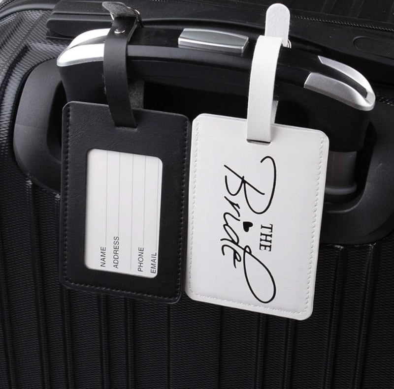 Honeymoon Luggage Tags for Bride and Groom Travel Gift