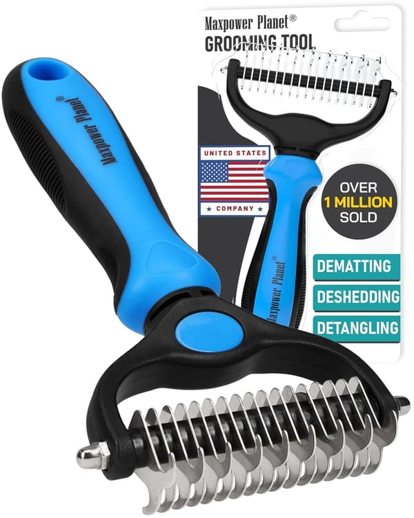 Double-Sided Deshedding Rake for Dogs & Cats - Reduces Shedding 95%