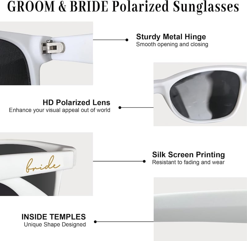 Honeymoon Gifts: Mr & Mrs Polarized Sunglasses for Couples