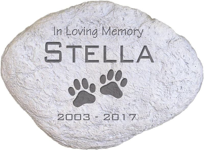 Pet Memorial Stone - Engraved Garden Marker for Dog Loss