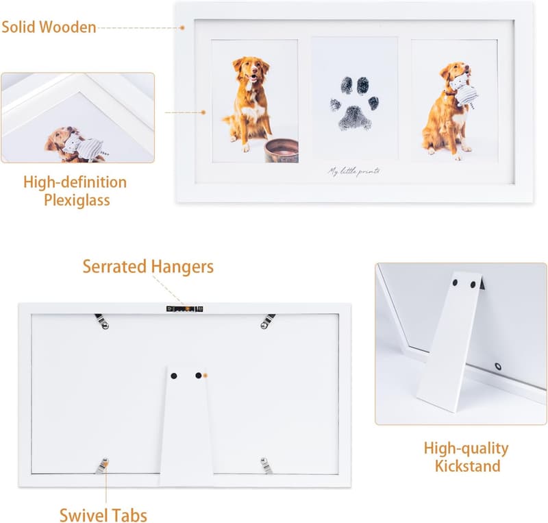 Pet Memorial: Premium Wooden Paw Print Frame Kit
