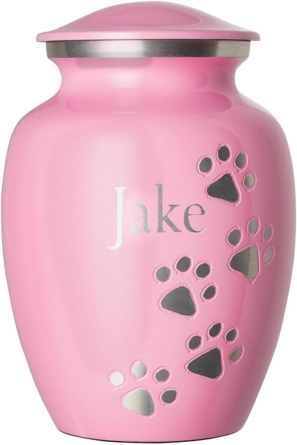 Personalized Pet Urn for Dogs & Cats - Small Ardent Pink