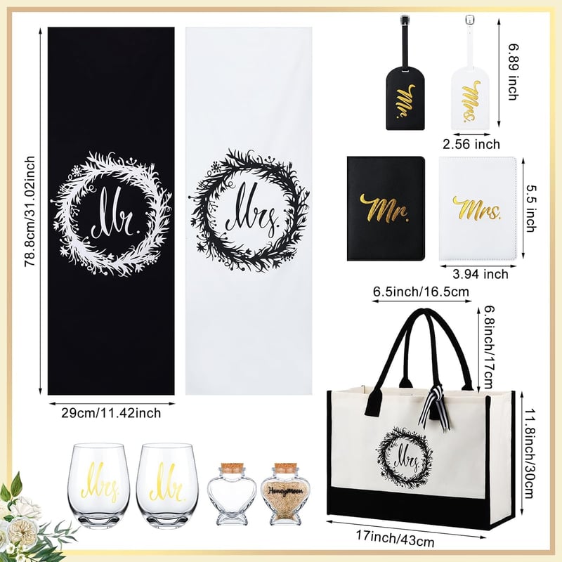 Honeymoon Gift Set for Couples - 11-Pc Travel Accessories