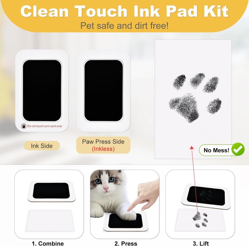 Inkless Paw Print Kit for Dogs & Cats - Mess-Free Keepsake Gift