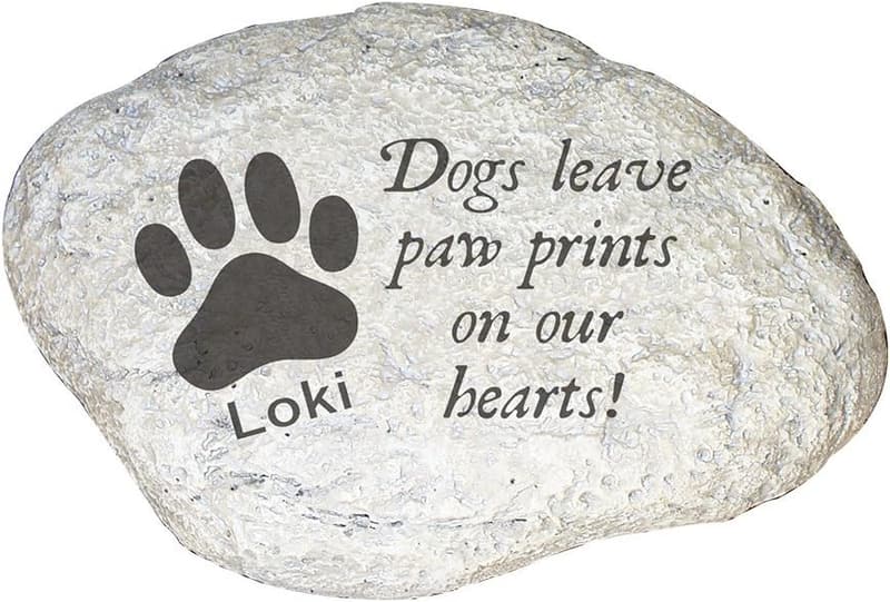 Memorial Garden Stone - Personalized Dog Paw Prints
