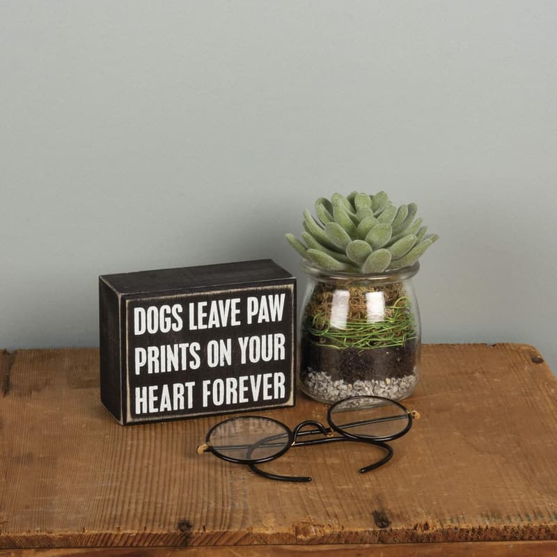 Dogs Leave Paw Prints Classic Box Sign, 4