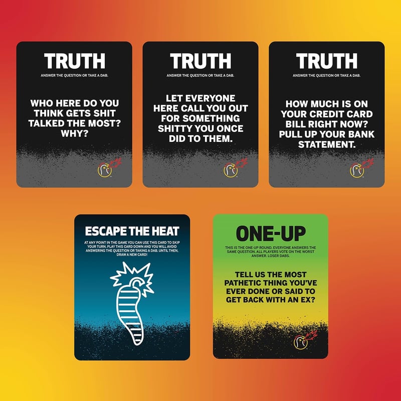 Hot Ones Truth or Dab Game with Hot Sauce Included (17+)