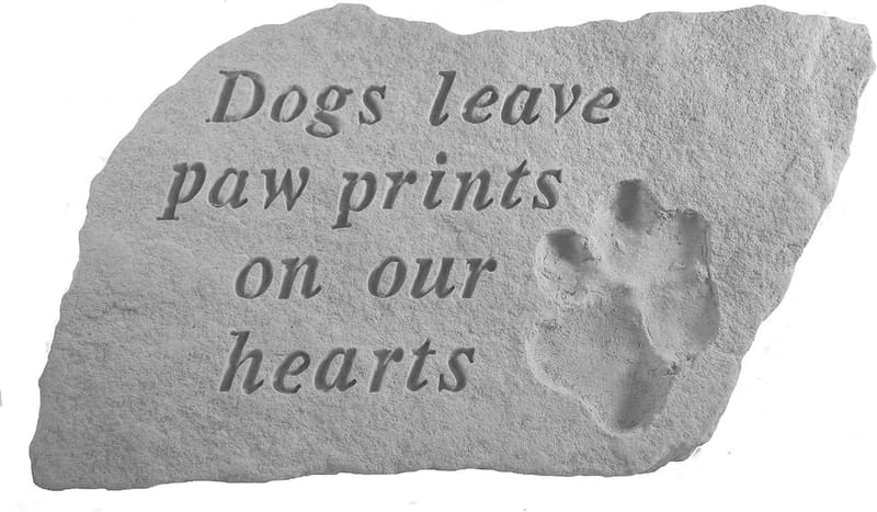 Handmade Accent Stone with Dogs Leave Paw Prints