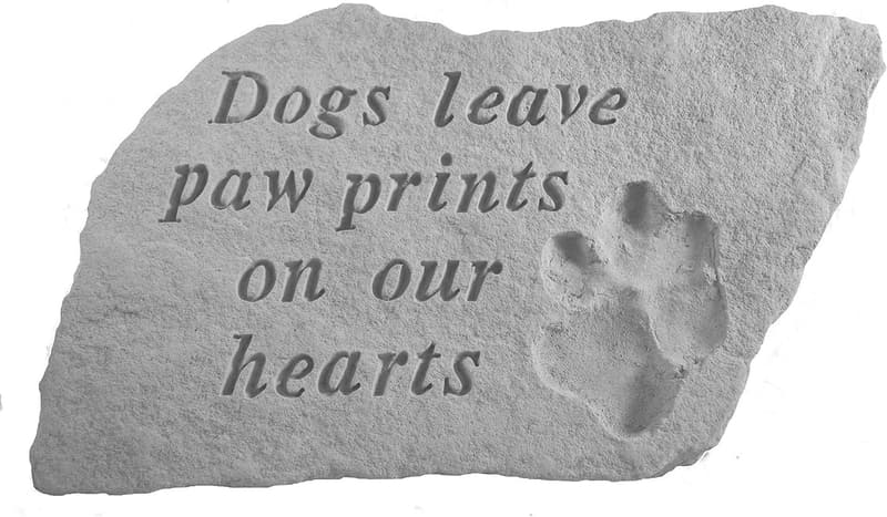 Handmade Accent Stone with Dogs Leave Paw Prints