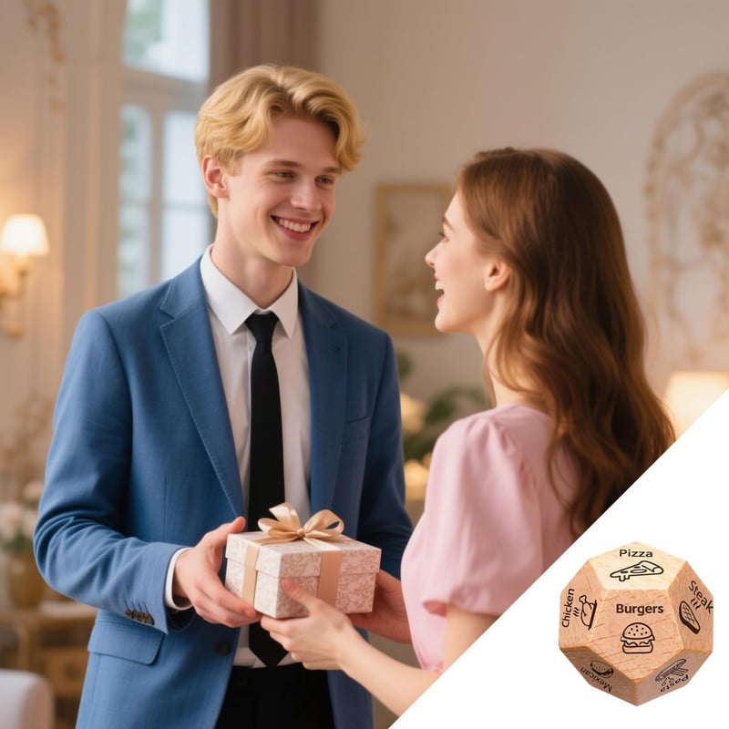 Date Night Decision Dice for Couples - Wooden Gift for Him & Her