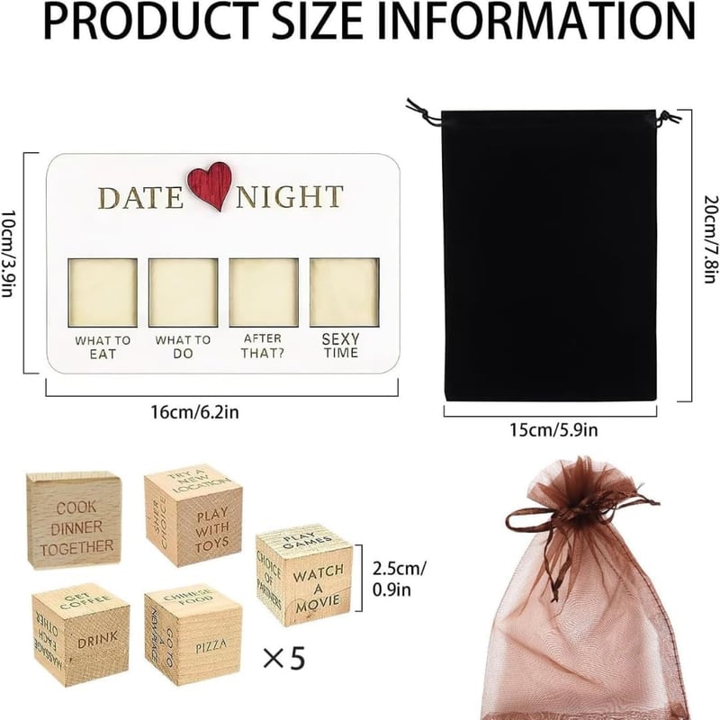 Valentine's Day Date Night Dice - Fun Couple Game for Activities