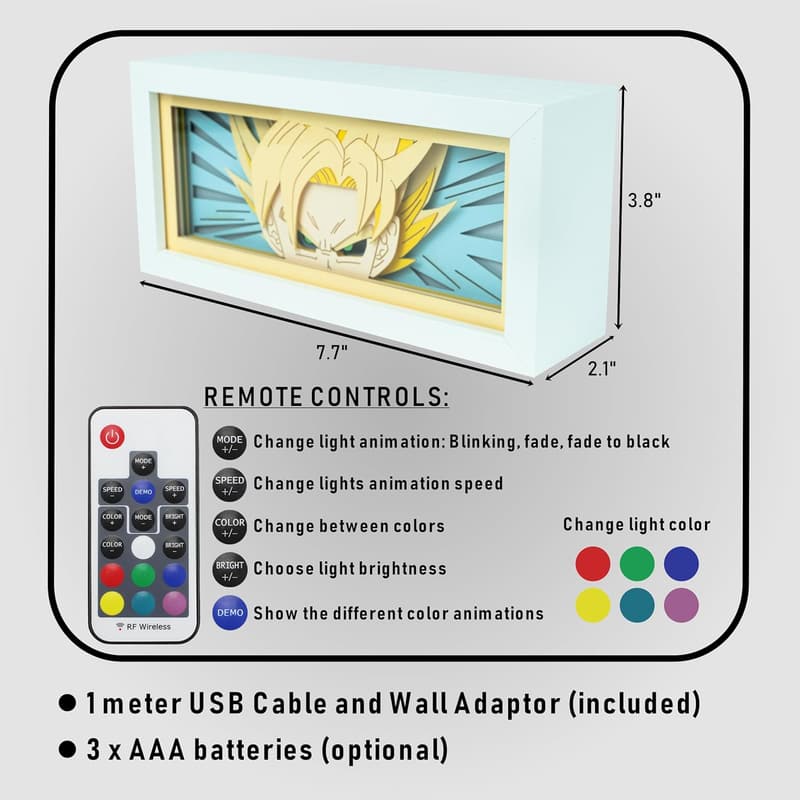 Anime Shadow Box Frame Lamp - RGB Multi-Color Night Light