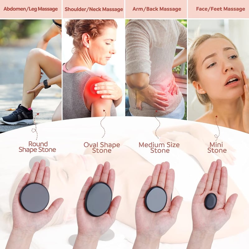 Hot Stones Massage Set with Warmer for Spa Therapy