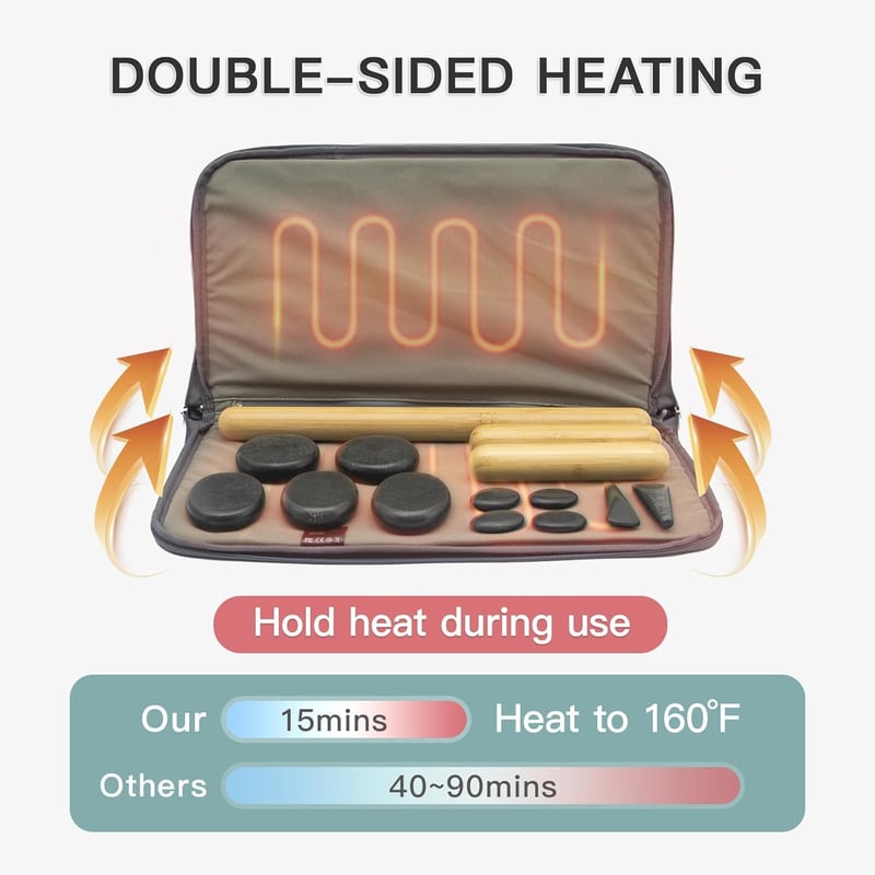 Massage Stones Set with Warmer Kit for Home Use