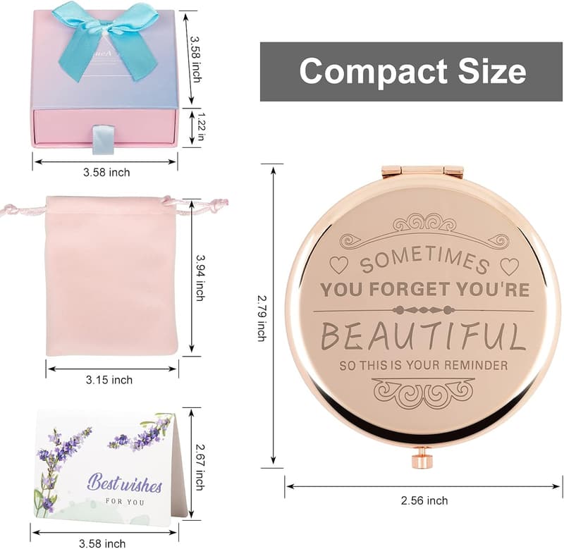 Birthday Gifts for Women - Rose Gold Compact Makeup Mirror