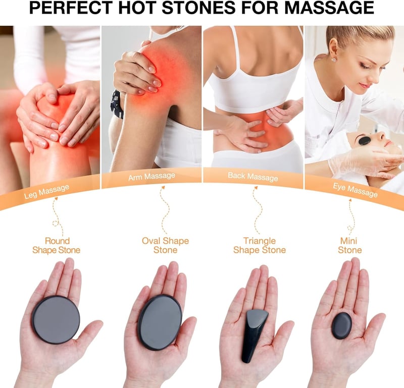 18-Piece Basalt Hot Stones Massage Set with Heater Kit