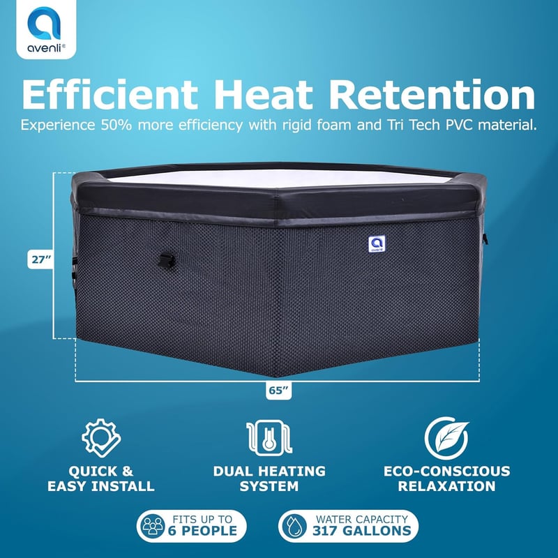 Aegean Black Rigid Hot Tub Spa