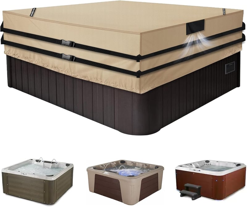 Heavy-Duty 900D Waterproof Hot Tub Cover, 96 x 96 in.