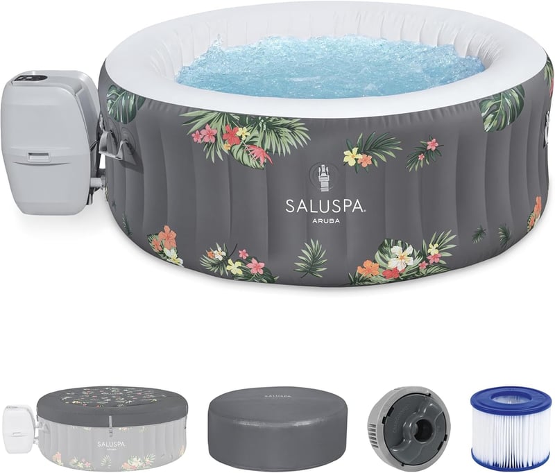 Portable Inflatable Hot Tub for 2-3 People with 110 AirJets