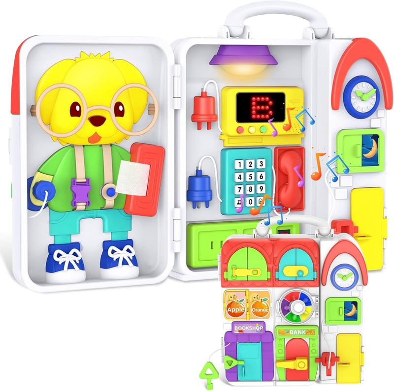 Musical Montessori Busy Board for Toddlers, Ages 1-3