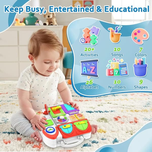 Musical Montessori Busy Board for Toddlers, Ages 1-3