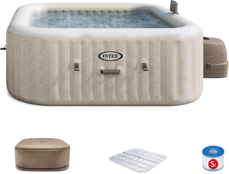 Inflatable 6-Person Hot Tub with Energy-Efficient Cover