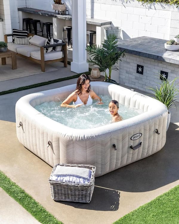 Inflatable 6-Person Hot Tub with Energy-Efficient Cover