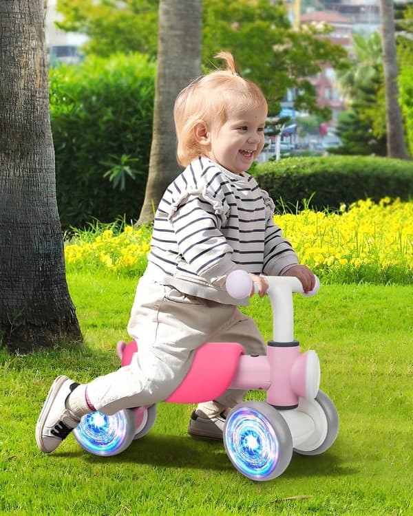 Colorful Baby Balance Bike with Music for 1-Year-Old Girls