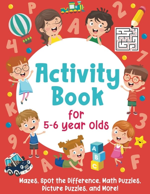 Activity Book for 5-6 Year Olds: Mazes & Puzzles Gift for Kids