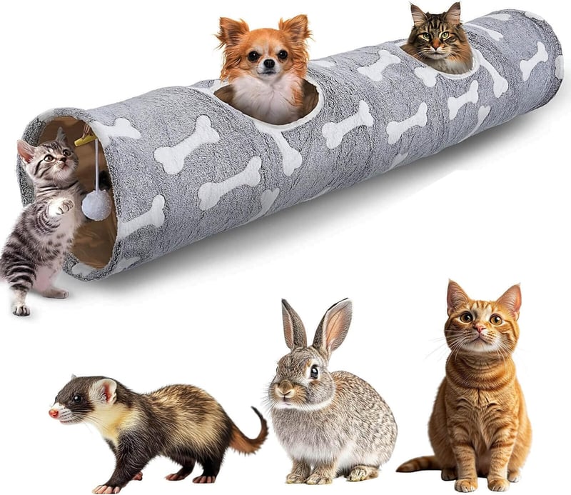 10'' Collapsible Cat Tunnel for Indoor Cats & Kittens
