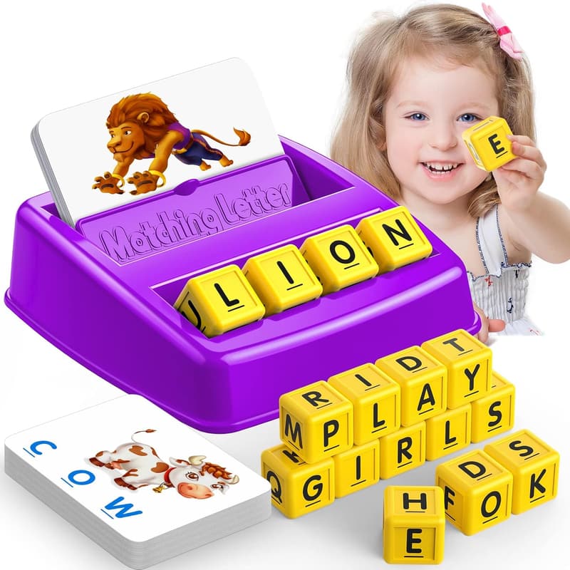 Kids' Educational Matching Letter Game - Age 3-8, Purple