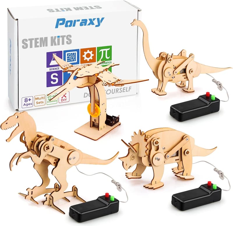 STEM Dinosaur Wooden 3D Puzzle Toys for Kids Ages 8-13