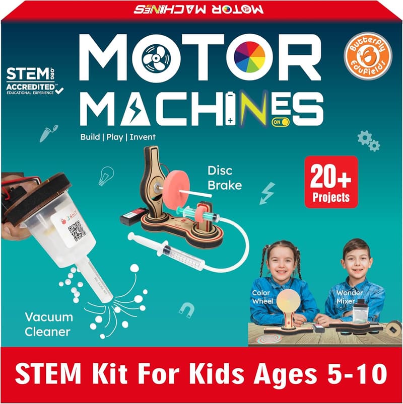 STEM Motor Machines Kit for Kids Ages 5-10