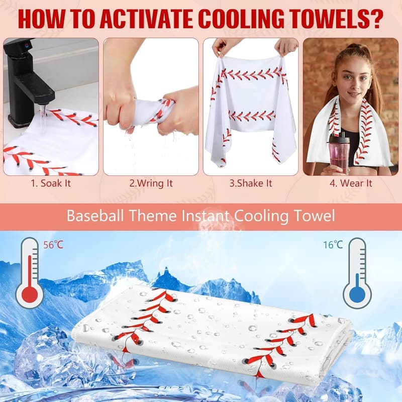 Mini Cooling Towels - 12-Pack Microfiber Sports Rags for Team Gifts
