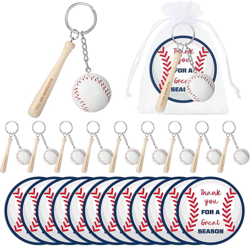 End of Season Sports Team Keychain Gift Set with Thank You Cards