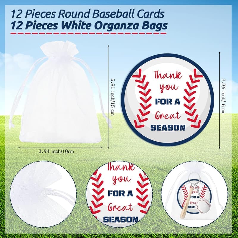 End of Season Sports Team Keychain Gift Set with Thank You Cards