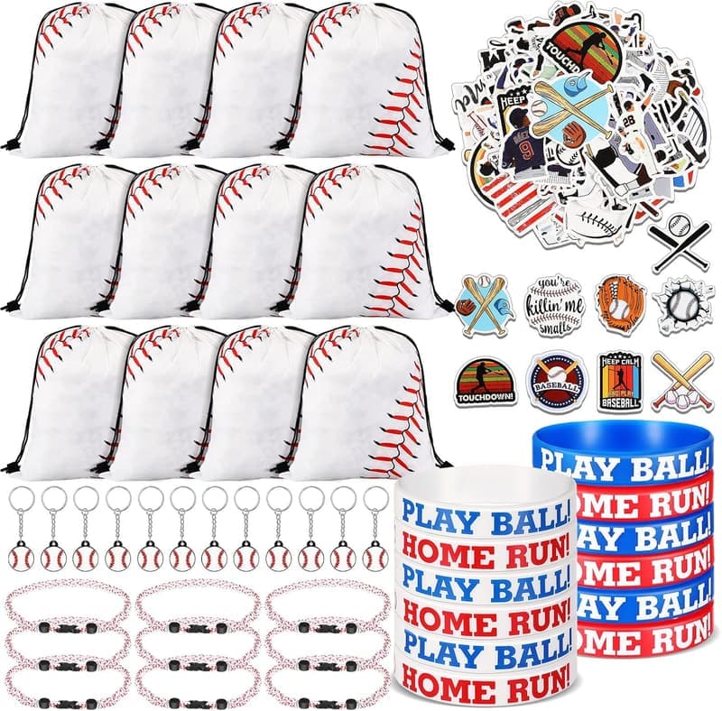 Baseball Party Favors Set for Players - 148 Pcs with Accessories