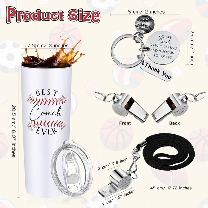 End of Season Graduation Gift Set for Coaches - 20 oz Tumbler & Keychain