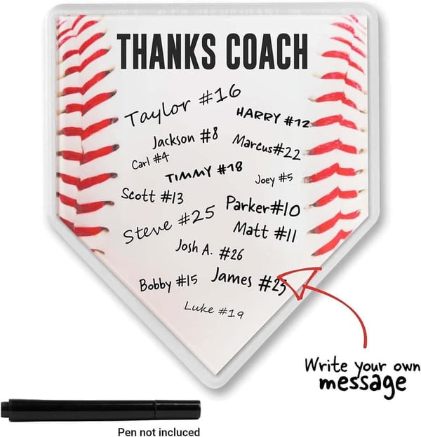 Thank You Coach Home Plate Plaque | Autograph Ready