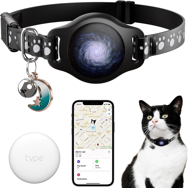 Waterproof Cat Tracker Collar with Finder Tag, 8-12