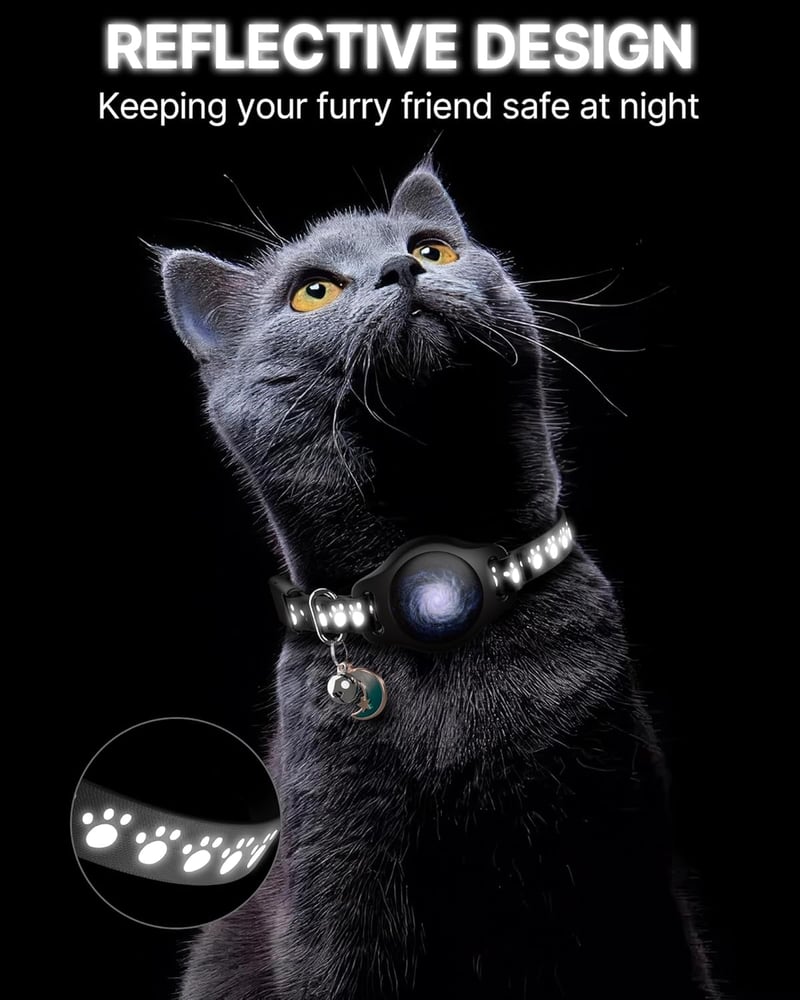 Waterproof Cat Tracker Collar with Finder Tag, 8-12
