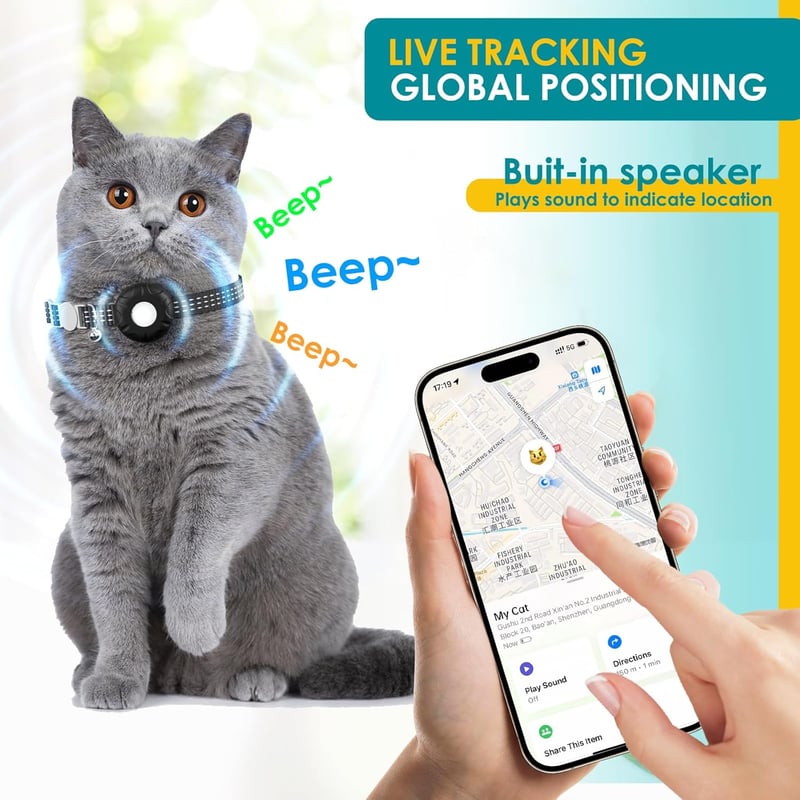 Cat GPS Tracker - Compatible with Apple Find My (iOS)