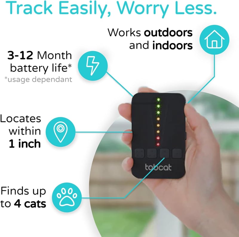 Cat Tracker with 2 Homing Tags - No Monthly Fee - 500ft Range