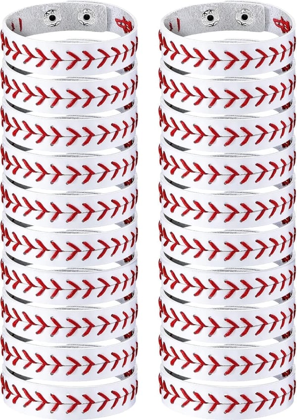 Unisex Genuine Leather Baseball Bracelet - Perfect Gift for Sports Enthusiasts